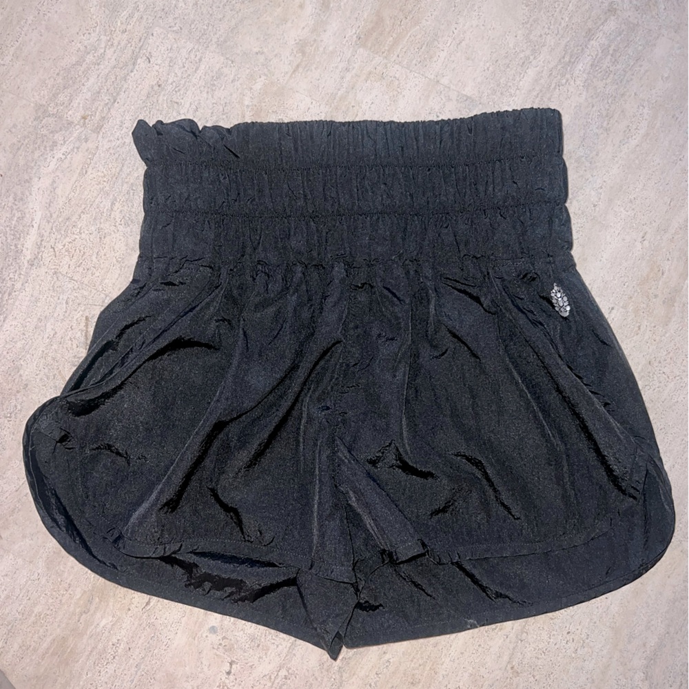 Free People Movement The Way Home Shorts Black Nylon Medium High Waist